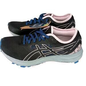 NWT ASICS ExciteTrail ortholite gel running sneaker Womens size 6.5 Blk pink blu